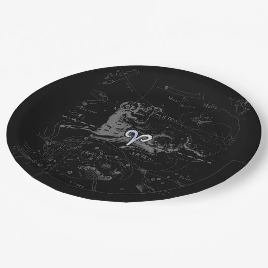 Chrome zoals Aries Zodiac Sign on Hevelius Papieren Bordje (Gekanteld)