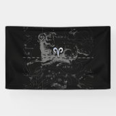 Chrome zoals Aries Zodiac Sign on Hevelius Spandoek (Horizontaal)