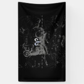 Chrome zoals Aries Zodiac Sign on Hevelius Spandoek (Verticaal)