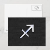 Chrome zoals Boogschutter Sterrenbeeld op Zwart Briefkaart (Voorkant / Achterkant)