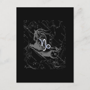 Chrome zoals Capricorn Zodiac Sign on Hevelius Briefkaart