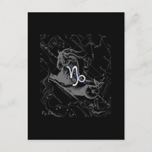 Chrome zoals Capricorn Zodiac Sign on Hevelius Briefkaart (Voorkant)