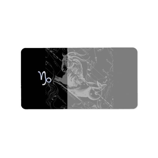 Chrome zoals Capricorn Zodiac Sign on Hevelius Etiket (Voorkant)