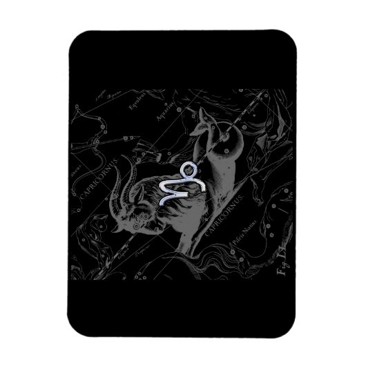 Chrome zoals Capricorn Zodiac Sign on Hevelius Magneet (Verticaal)