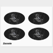 Chrome zoals Capricorn Zodiac Sign on Hevelius Ovale Sticker (Vel)