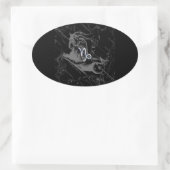 Chrome zoals Capricorn Zodiac Sign on Hevelius Ovale Sticker (Tas)