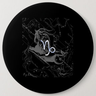 Chrome zoals Capricorn Zodiac Sign on Hevelius Ronde Button 6,0 Cm