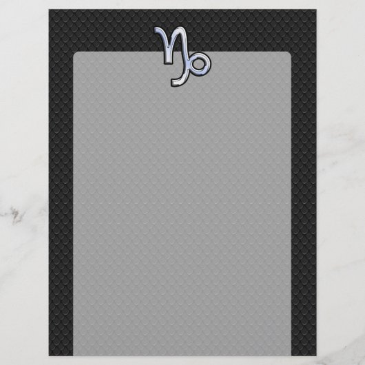 Chrome zoals Capricorn Zodiac Symbol op slangenhui (Voorkant)