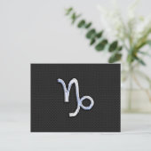 Chrome zoals Capricorn Zodiac Symbol op slangenhui Briefkaart (Staand voorkant)