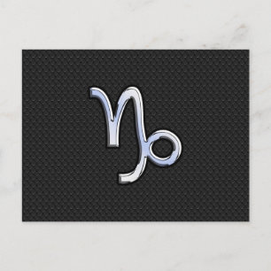 Chrome zoals Capricorn Zodiac Symbol op slangenhui Briefkaart