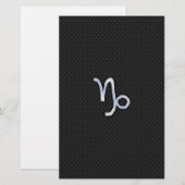 Chrome zoals Capricorn Zodiac Symbol op slangenhui Briefpapier (Voorkant / Achterkant)