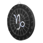 Chrome zoals Capricorn Zodiac Symbol op slangenhui Dartbord (Voorkant Rechts)