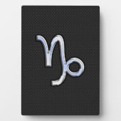 Chrome zoals Capricorn Zodiac Symbol op slangenhui Fotoplaat (voorkant)