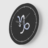 Chrome zoals Capricorn Zodiac Symbol op slangenhui Grote Klok (Hoek)