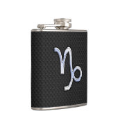 Chrome zoals Capricorn Zodiac Symbol op slangenhui Heupfles (Rechts)