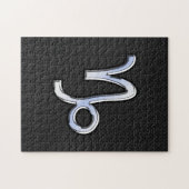 Chrome zoals Capricorn Zodiac Symbol op slangenhui Legpuzzel (Horizontaal)