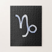 Chrome zoals Capricorn Zodiac Symbol op slangenhui Legpuzzel (Verticaal)