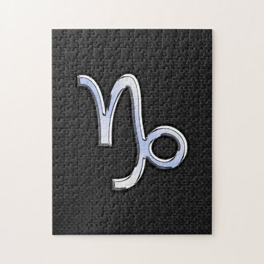Chrome zoals Capricorn Zodiac Symbol op slangenhui Legpuzzel (Verticaal)