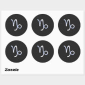 Chrome zoals Capricorn Zodiac Symbol op slangenhui Ronde Sticker (Vel)