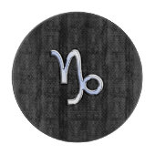 Chrome zoals Capricorn Zodiac Symbol op slangenhui Snijplank (Voorkant)
