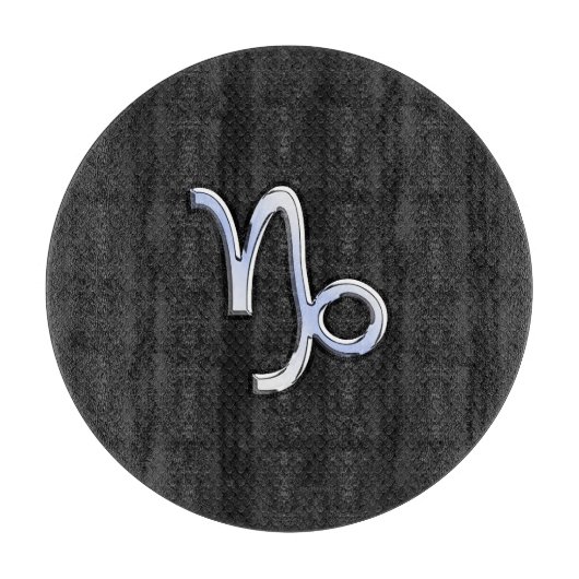 Chrome zoals Capricorn Zodiac Symbol op slangenhui Snijplank (Voorkant)