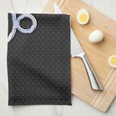 Chrome zoals Capricorn Zodiac Symbol op slangenhui Theedoek (Quarter Fold)