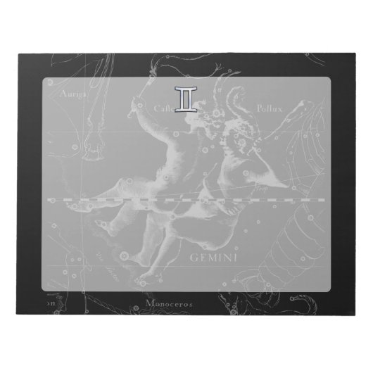 Chrome zoals Gemini Zodiac Sign on Hevelius 1690 Notitieblok (Voorkant)