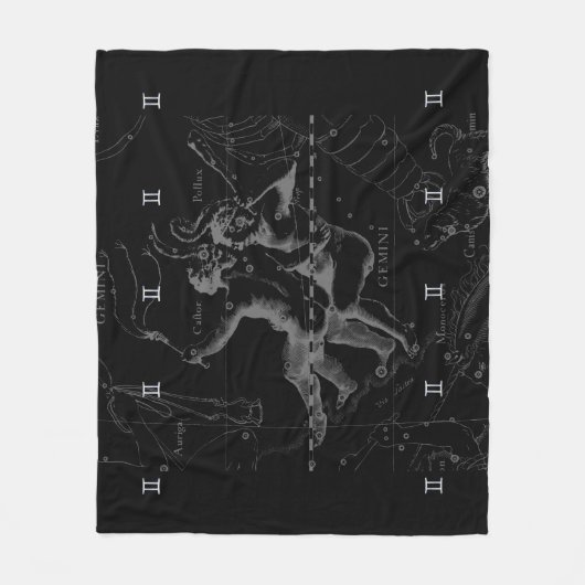 Chrome zoals Gemini Zodiac Sign on Hevelius Fleece Deken (Voorkant)