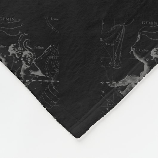 Chrome zoals Gemini Zodiac Sign on Hevelius Fleece Deken (Hoek)
