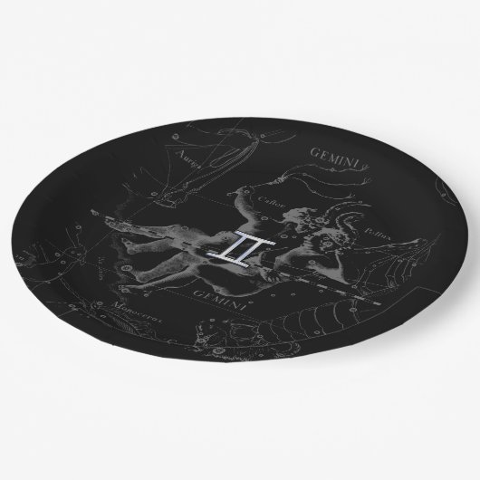 Chrome zoals Gemini Zodiac Sign on Hevelius Papieren Bordje (Gekanteld)