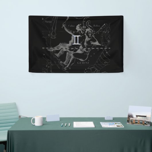 Chrome zoals Gemini Zodiac Sign on Hevelius Spandoek (Beurs)