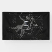Chrome zoals Gemini Zodiac Sign on Hevelius Spandoek (Horizontaal)
