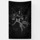 Chrome zoals Gemini Zodiac Sign on Hevelius Spandoek (Verticaal)