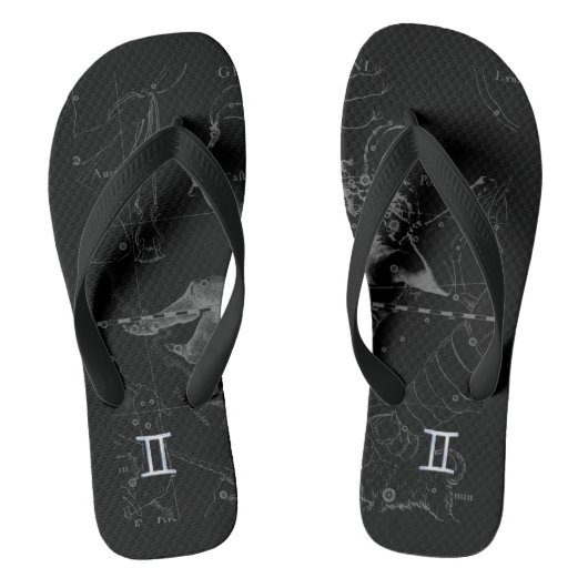 Chrome zoals Gemini Zodiac Sign on Hevelius Teenslippers (Voetbed)