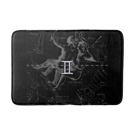 Chrome zoals Gemini Zodiac Symbol op Hevelius Badmat (Voorkant)