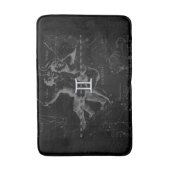 Chrome zoals Gemini Zodiac Symbol op Hevelius Badmat (Voorkant Verticaal)