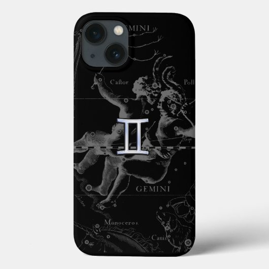 Chrome zoals Gemini Zodiac Symbol op Hevelius Case-Mate iPhone Case (Achterkant)