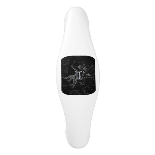 Chrome zoals Gemini Zodiac Symbol op Hevelius Keramische Kastgreep (Voorkant)