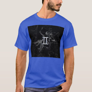 Chrome zoals Gemini Zodiac Symbol op Hevelius T-shirt