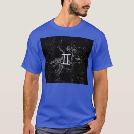 Chrome zoals Gemini Zodiac Symbol op Hevelius T-shirt (Voorkant)