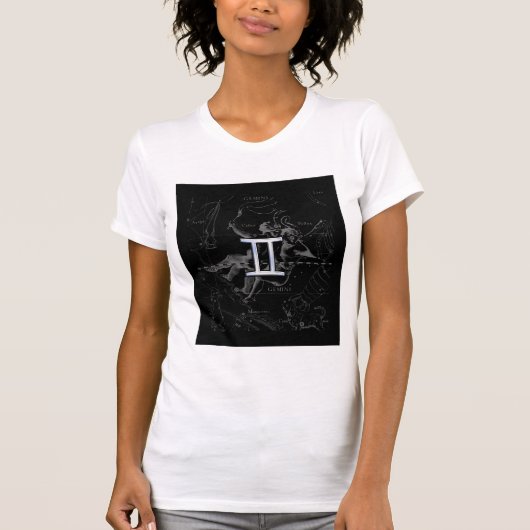 Chrome zoals Gemini Zodiac Symbol op Hevelius T-shirt (Voorkant)