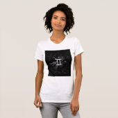 Chrome zoals Gemini Zodiac Symbol op Hevelius T-shirt (Voorkant volledig)