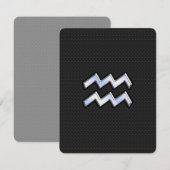 Chrome zoals het Aquarius Zodiac-symbool op de sla (Voorkant / Achterkant)