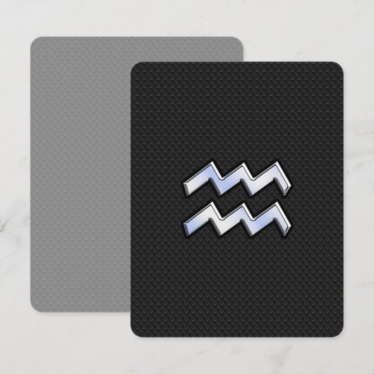Chrome zoals het Aquarius Zodiac-symbool op de sla (Voorkant / Achterkant)