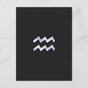Chrome zoals het Aquarius Zodiac-symbool op de sla Briefkaart