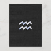 Chrome zoals het Aquarius Zodiac-symbool op de sla Briefkaart (Voorkant)