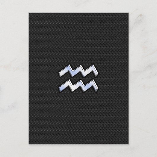 Chrome zoals het Aquarius Zodiac-symbool op de sla Briefkaart (Voorkant)