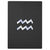 Chrome zoals het Aquarius Zodiac-symbool op de sla Klembord (Achterkant)