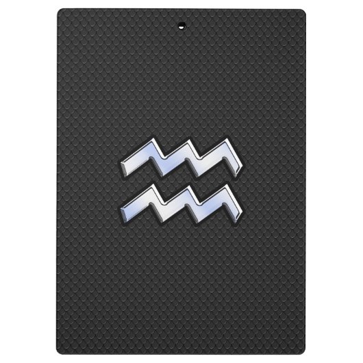 Chrome zoals het Aquarius Zodiac-symbool op de sla Klembord (Achterkant)