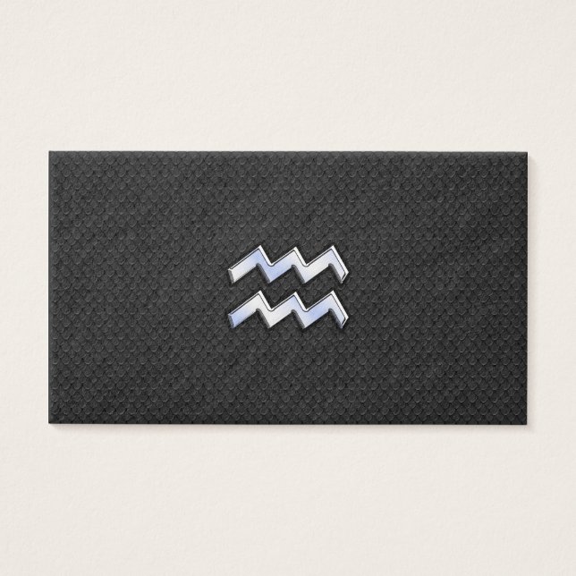 Chrome zoals het Aquarius Zodiac-symbool op de sla Visitekaartjes (Voorkant)